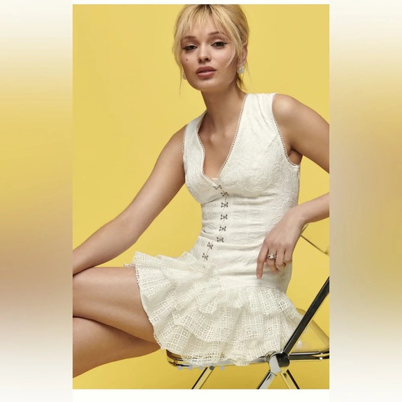 By Anthropologie sleeveless ruffle mini dress - Picture 4 of 10